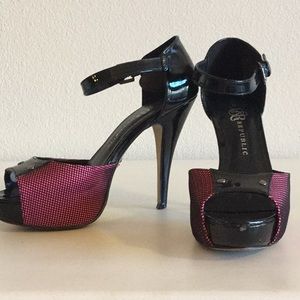 Rock & Republic Black patent and pink heels